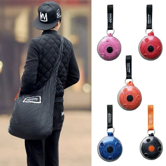 Folding Shopping Bag – Duffle Bag Style Reusable Travel Tote for Grocery, Shopping & Daily Use (Random color-Pack of 1 Pc) - View 1
