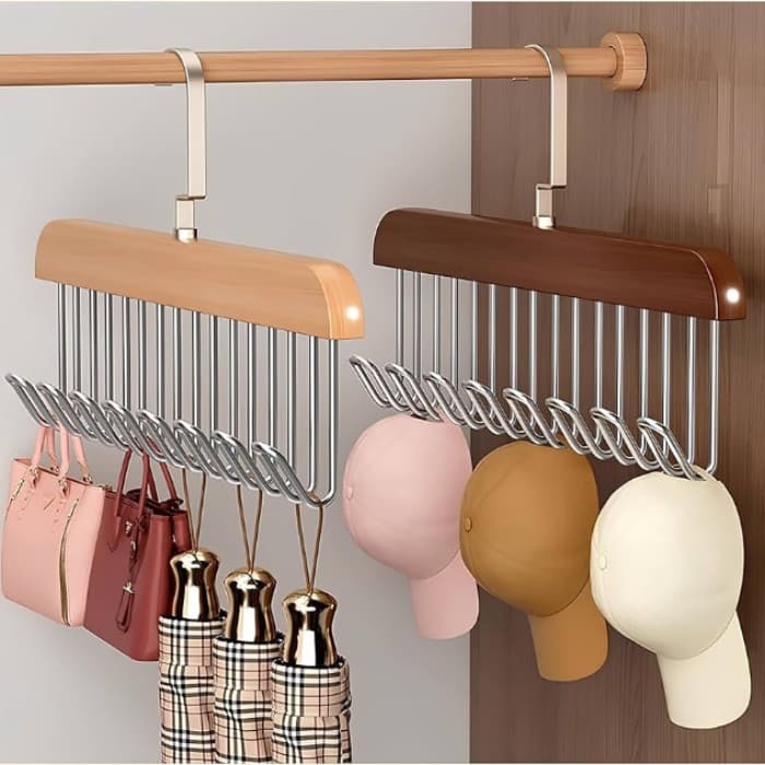 Stainless Steel Hook Hanger with 5 Hooks – Space Saving Organizer for Kitchen, Bathroom & Home Essentials - View 1
