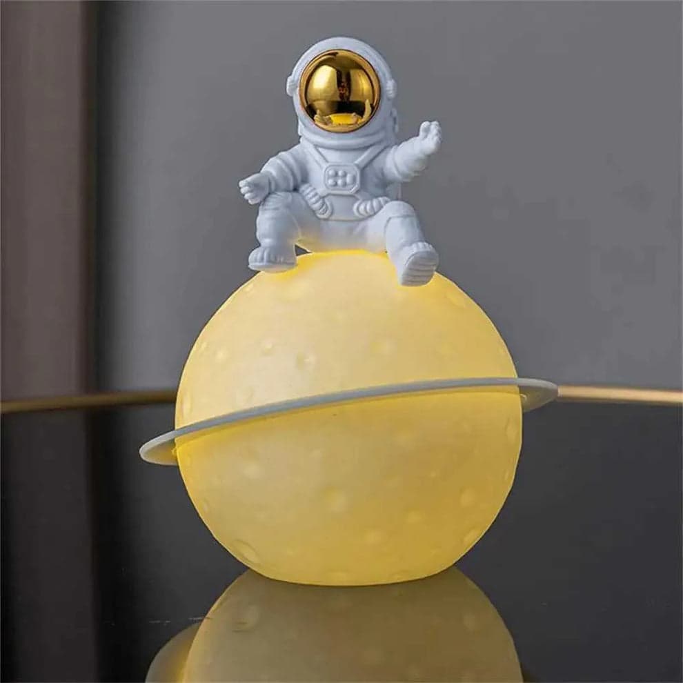 Astronaut Moon Lamp Night Light – Creative 3D Desktop LED Lighting for Bedroom & Home Decor (Random Color-Pack of 1) - View 1