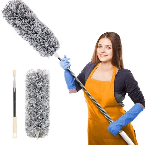 Extendable Microfiber Feather Duster - Telescopic Cleaning Brush for Dust, Cobwebs & Hard-to-Reach Areas (Pack of 1) - View 1