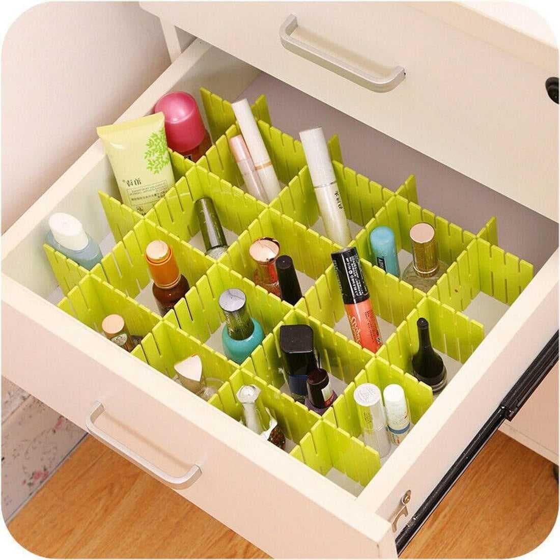 Drawer Organizer Divider Set of 6 – Adjustable Grid Partition for Makeup, Kitchen & Home Storage(Random color) - View 1